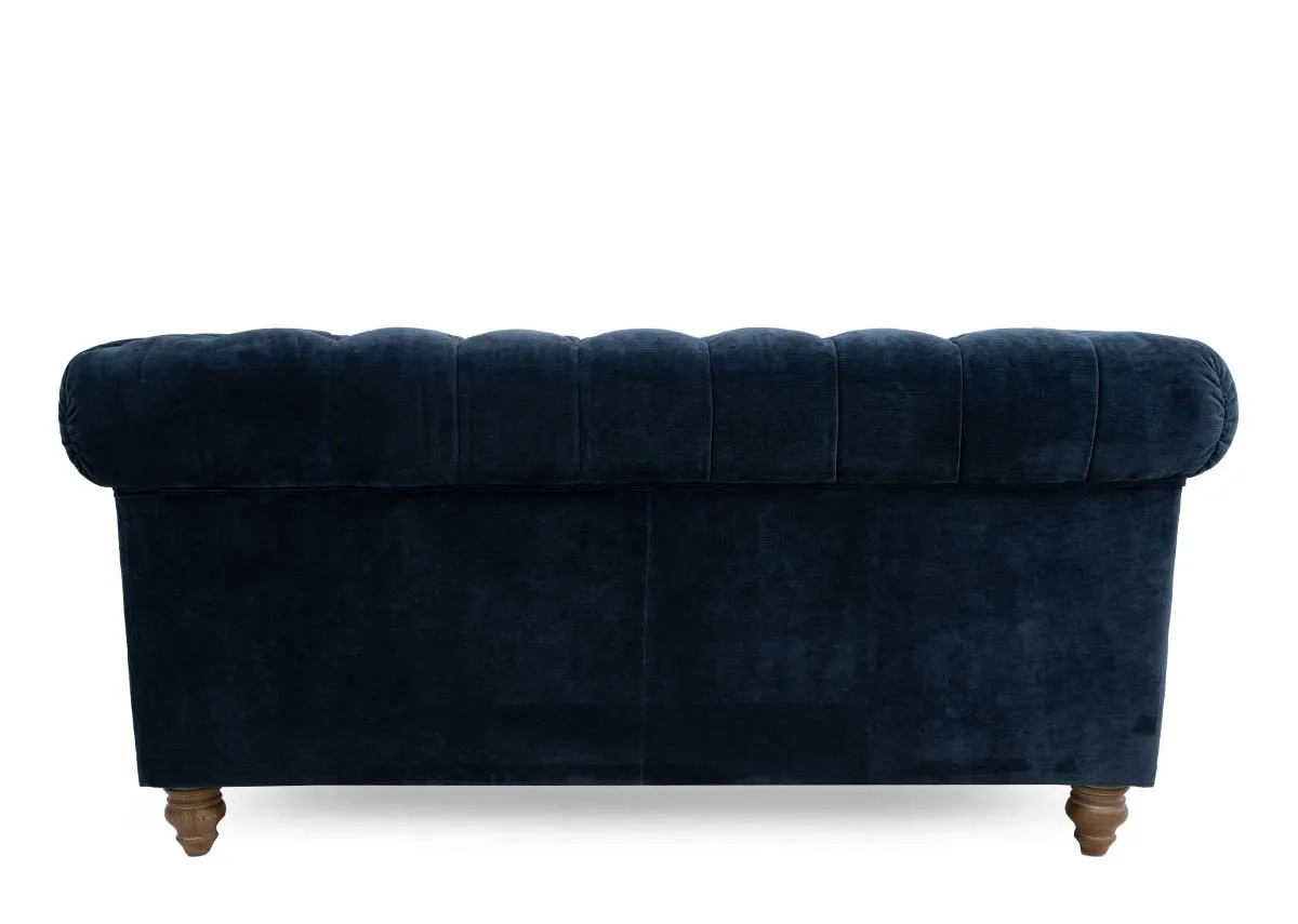 A 2 seater roll back sofa from EZ Livings Adare range. Back view of roll back detail and curved sides