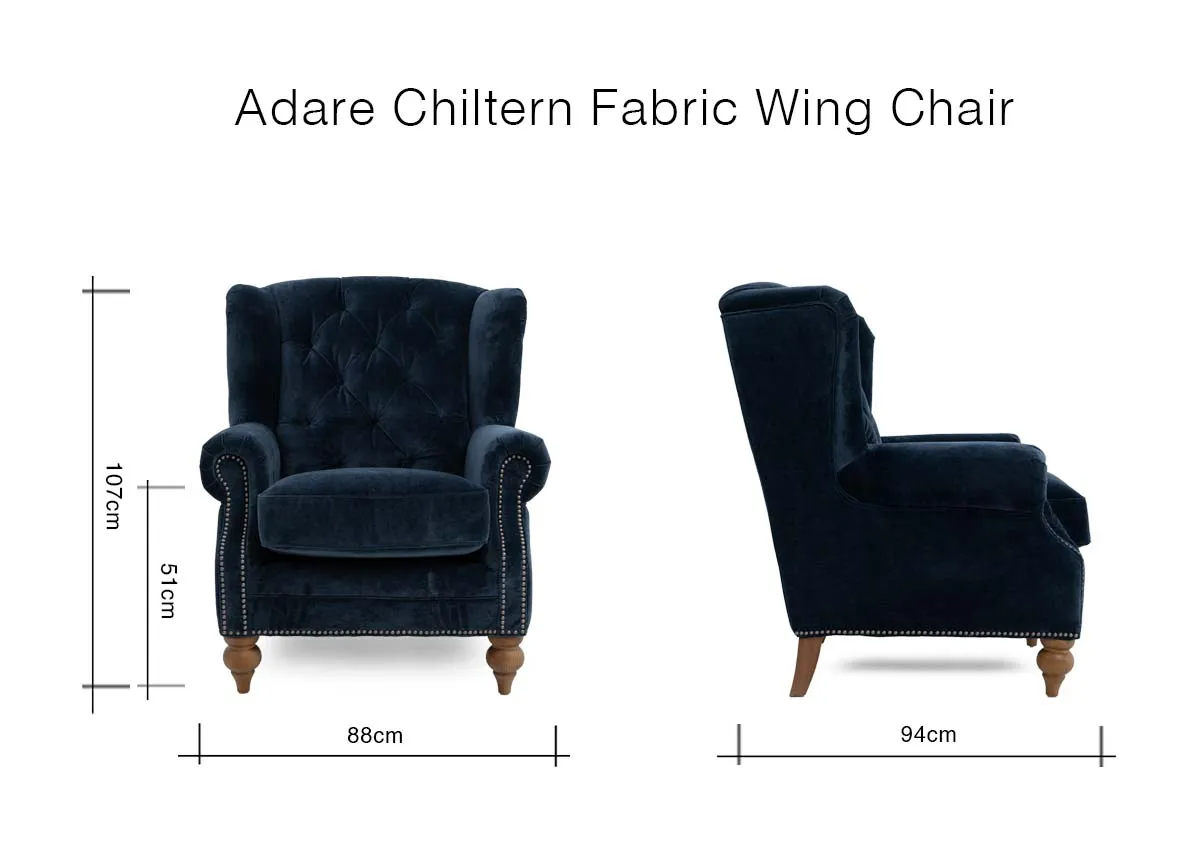 A dimension image of the Adare Wing Chair with 88cm x 94cm x 104cm