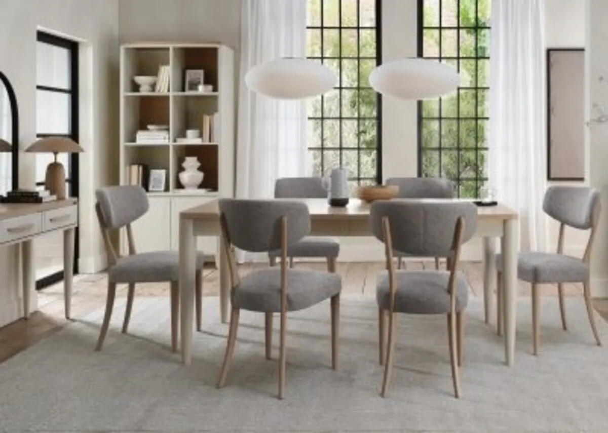 180cm-225cm Scandi Oak & Grey Extendable Dining Table - Larsen