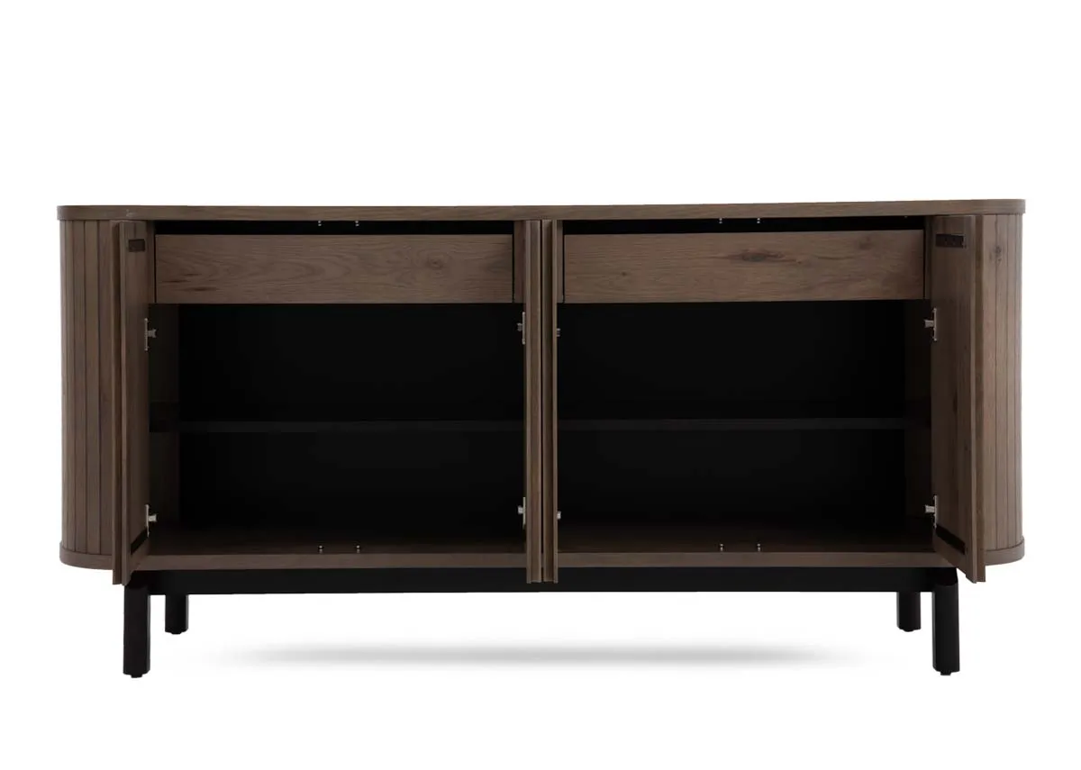 A dimension image of the Vega Oiled Sideboard with 171cm x 46cm x 86cm
