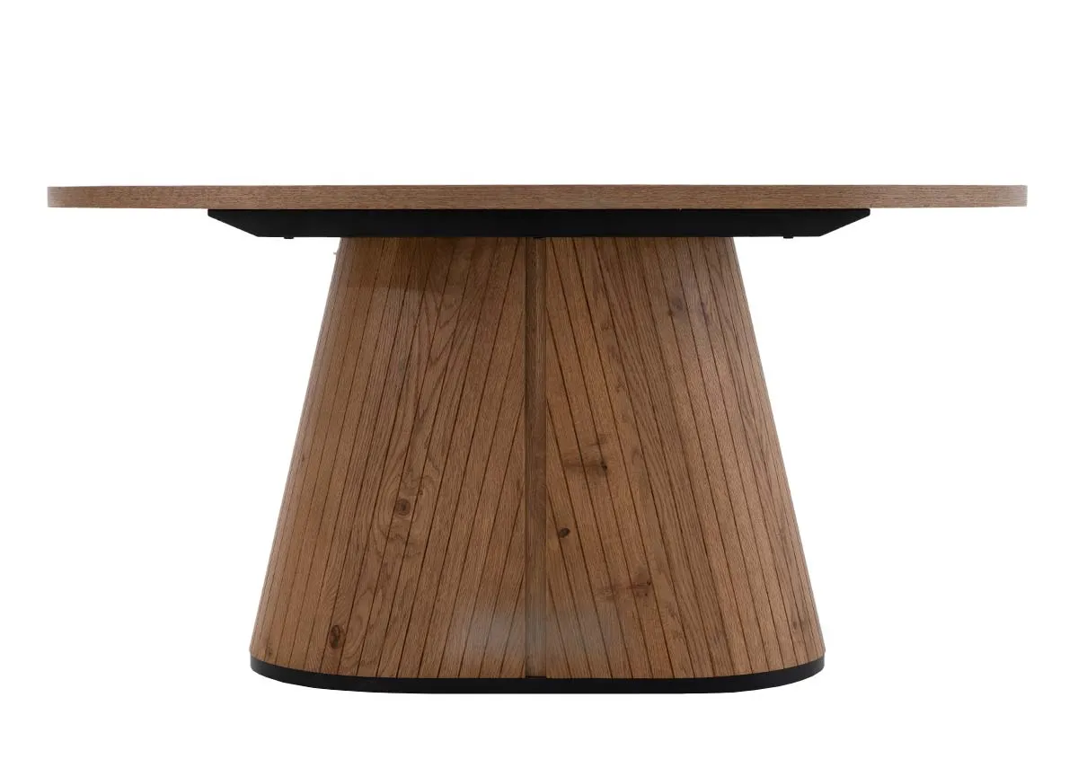 A dimension image of the Vega rustic oak dining table with 200cm x 110cm x 77cm