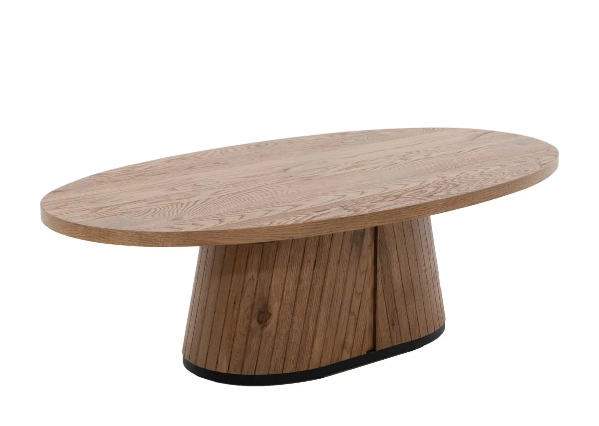 Oval Rustic Oak Coffee Table - Vega