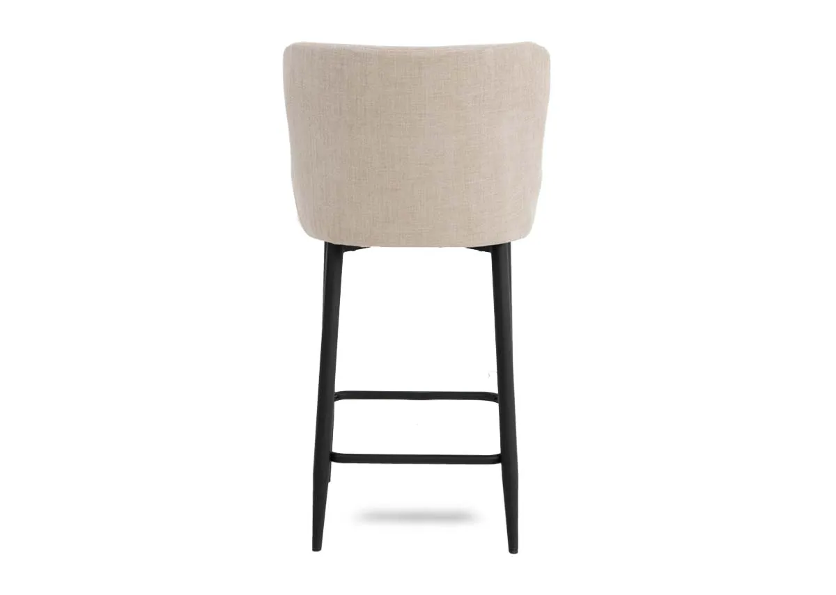 A cream fabric bar stool from EZ Livings Ottowa Range.Back View