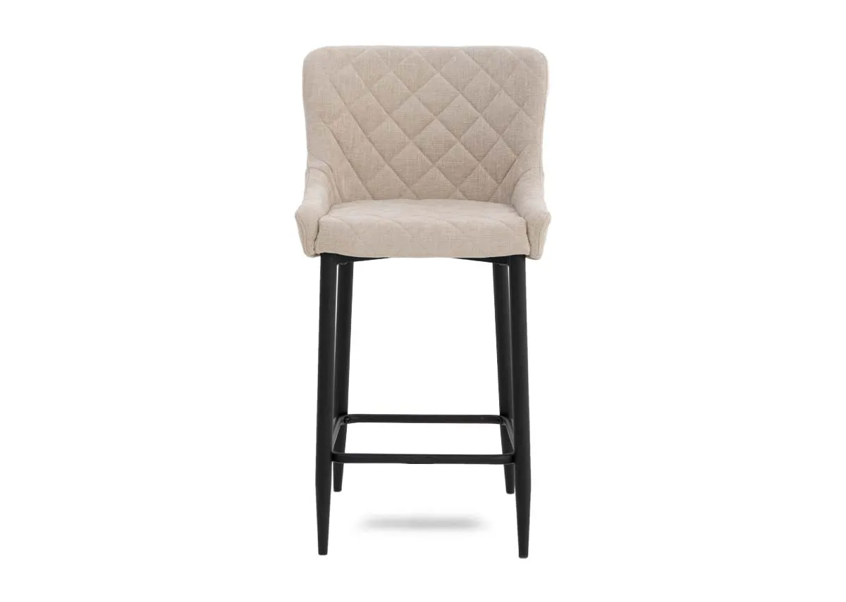 A cream fabric bar stool from EZ Livings Ottowa Range. Front view