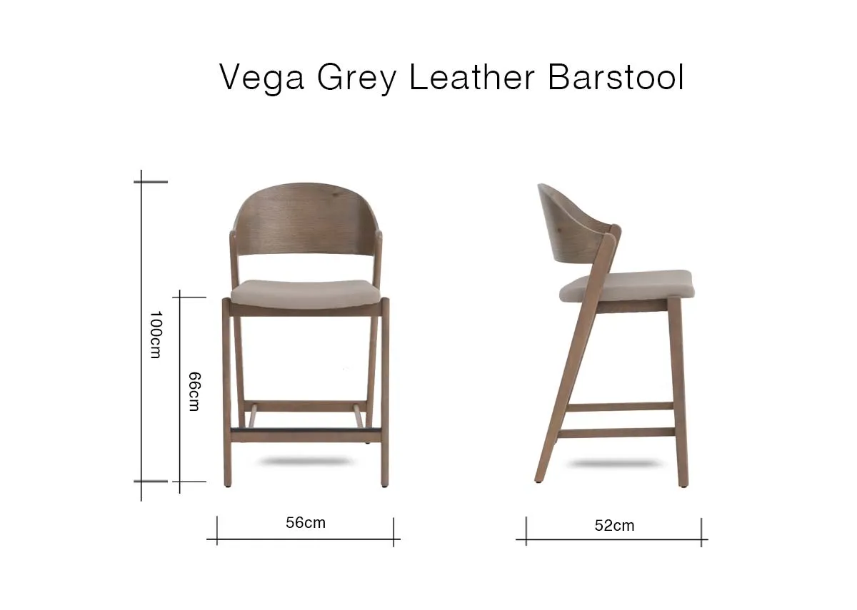 A dimension image of the Vega Barstool with 56cm x 52cm x 100cm