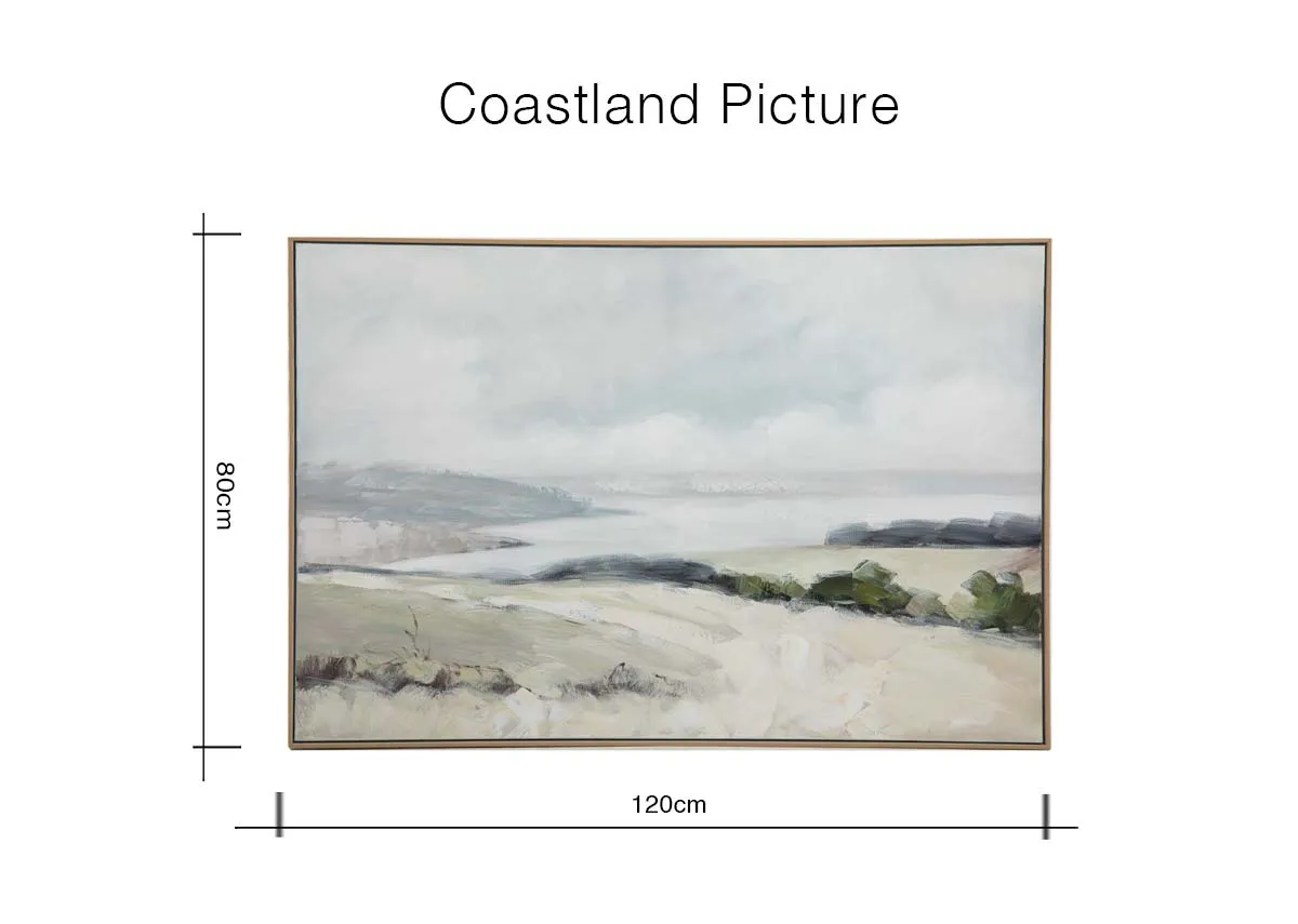 A dimension image of the Coastland Picture with 120cm x 80cm