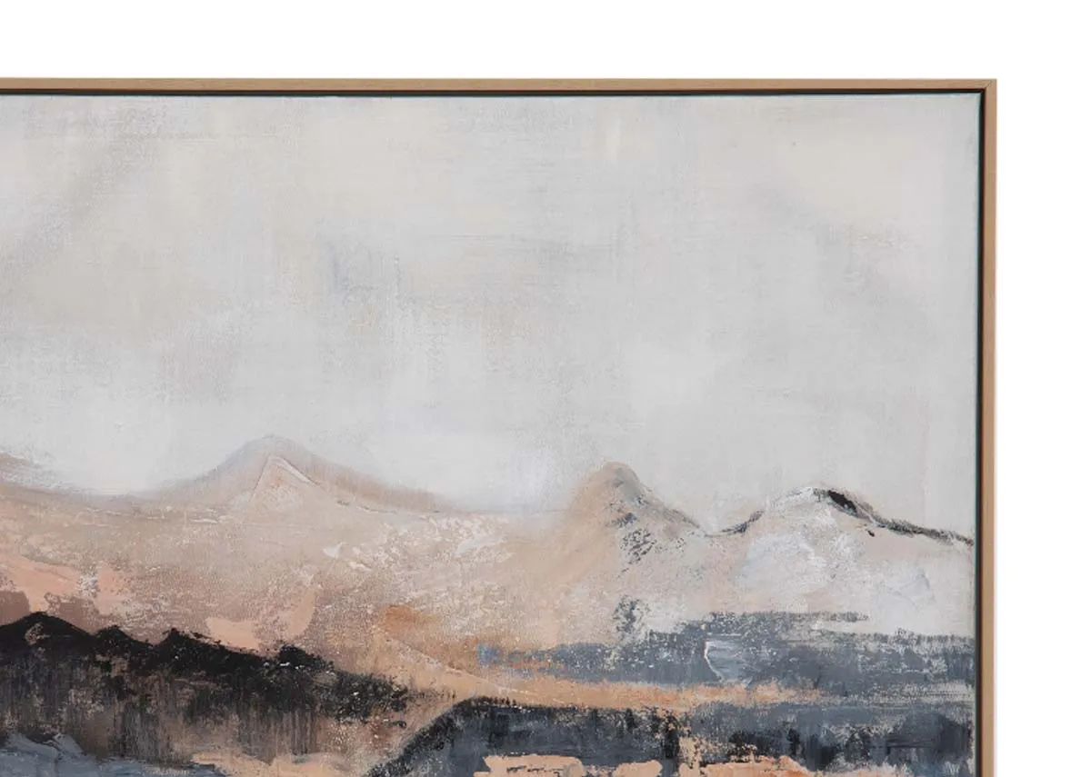 An oil painting of a mountainscape from EZ Livings wall art range. Closeup of mountains