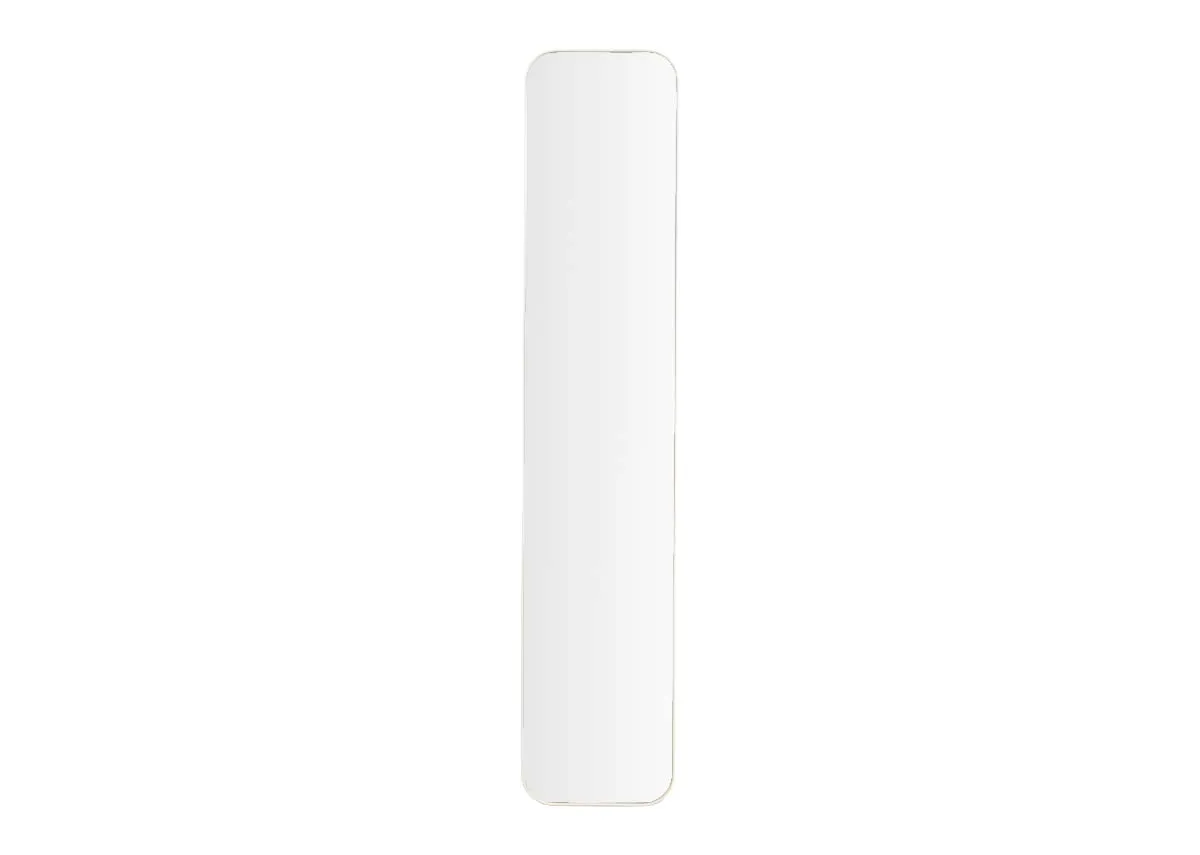 A cream rectangular free standing mirror from EZ Livings Taina range. Front view of mirror