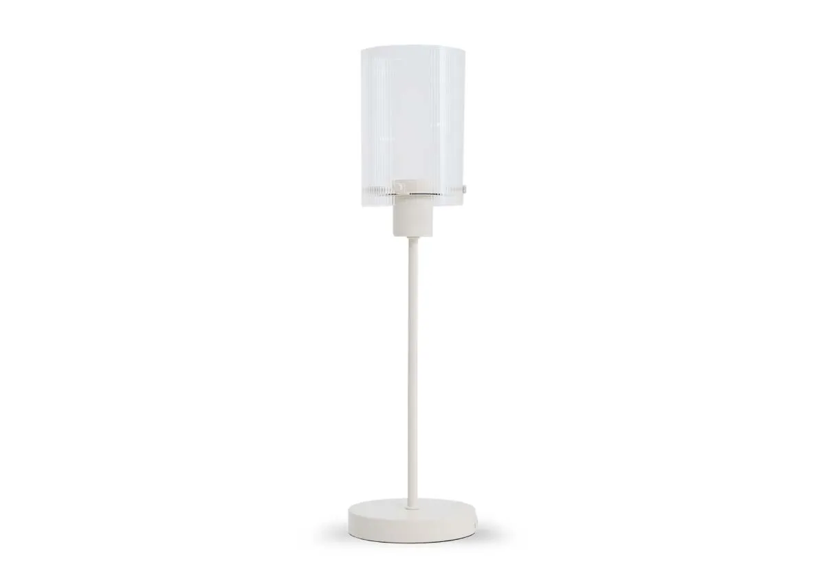 Ribbed Glass Cream Table Lamp - Karina