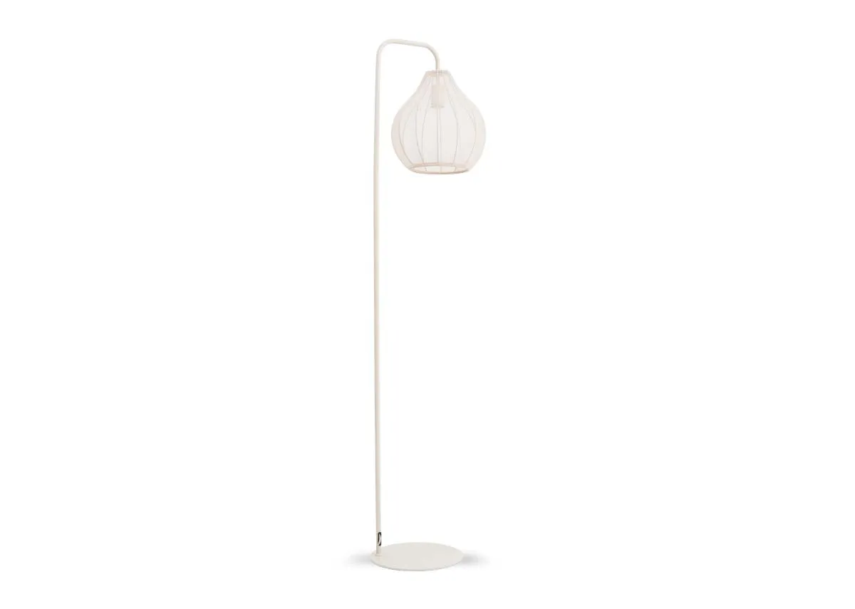 Cream Floor Lamp with Fabric Shade - Rilla