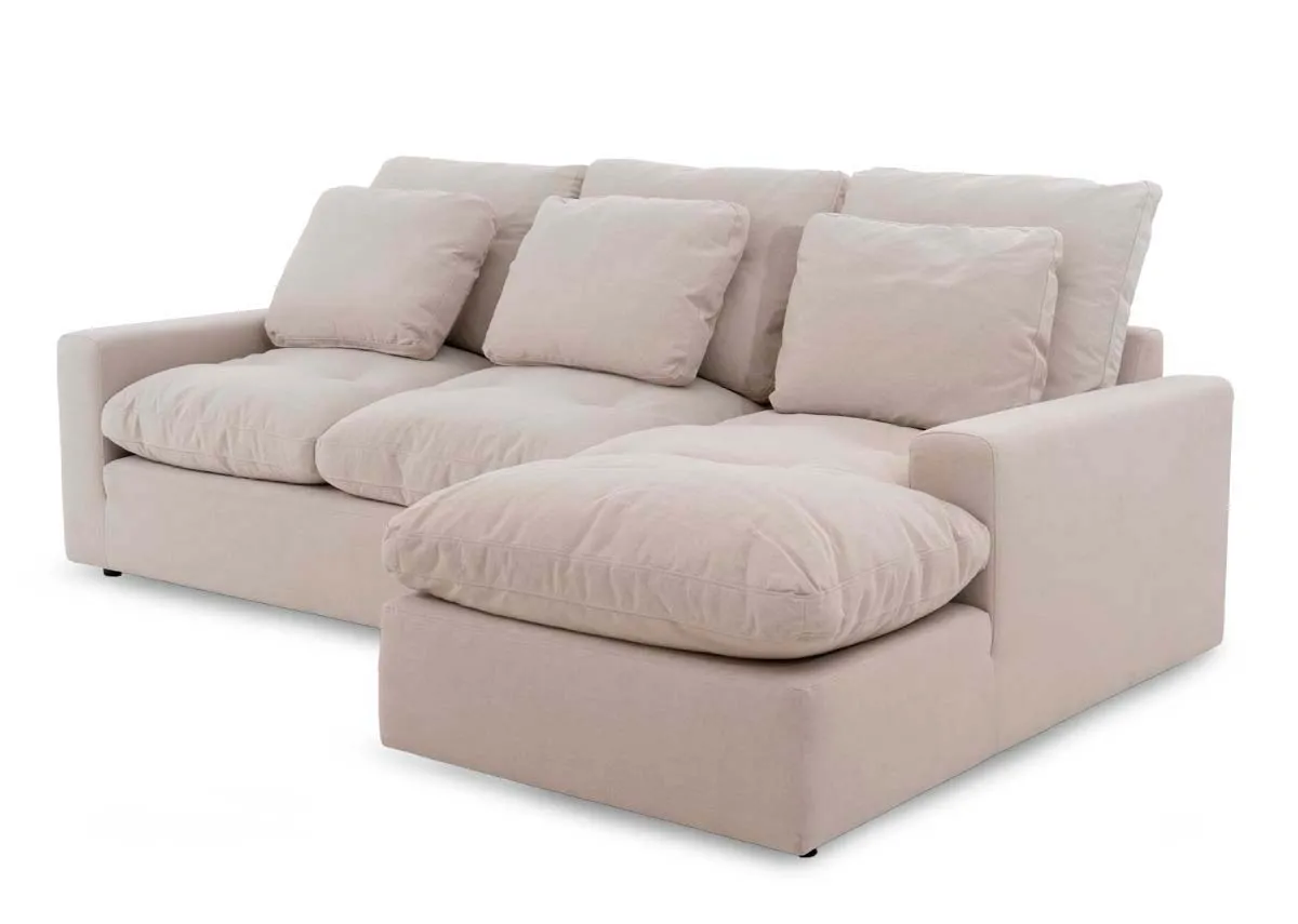 Beige Easy Clean Fabric RAF Chaise - Cozy