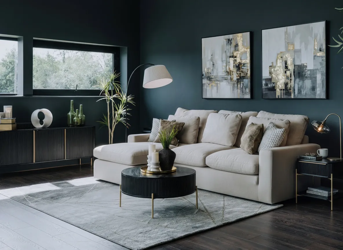 Beige Easy Clean Fabric LAF Chaise - Cozy