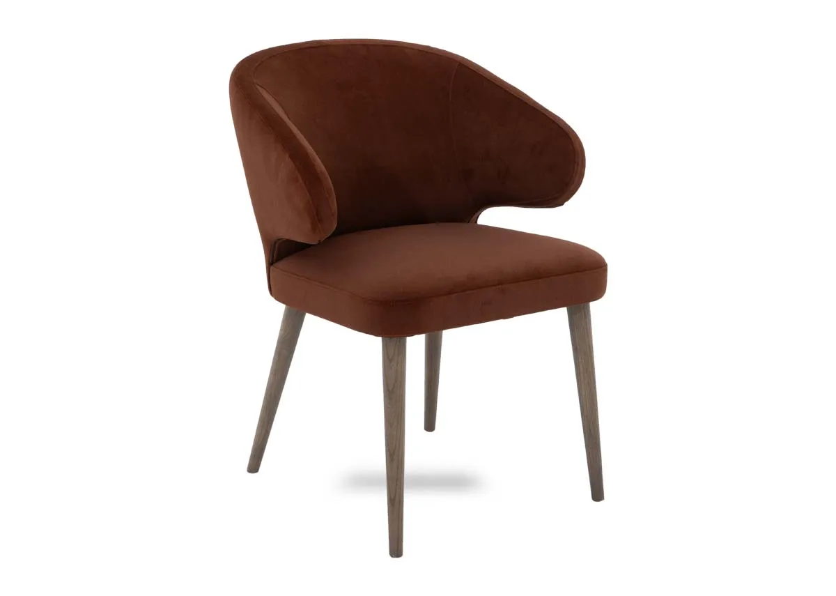 Bronze Fabric Dining Chair with Grey leg - Victor