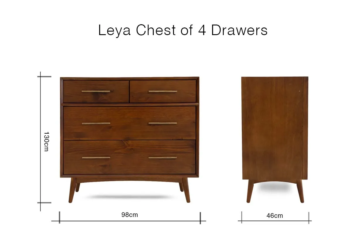 A dimension image of the Leya Chest with 98cm x 130cm x 46cm