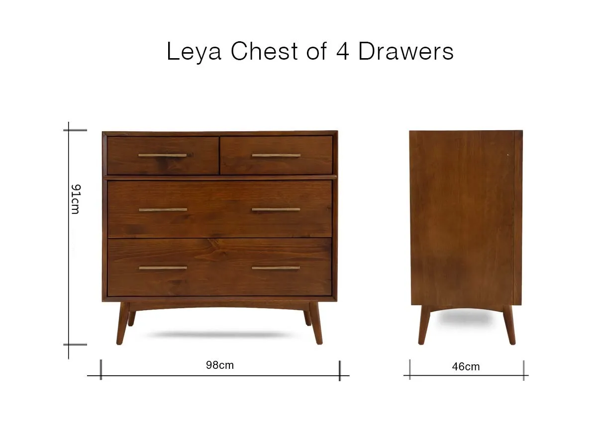 A dimension image of the Leya Chest with 98cm x 91cm x 46cm