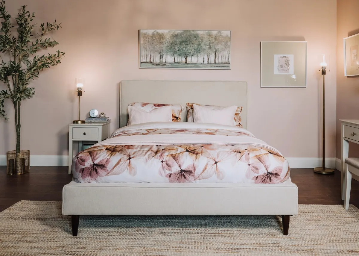 Super King (6ft) Natural Cream Fabric Bed Frame - Emilia