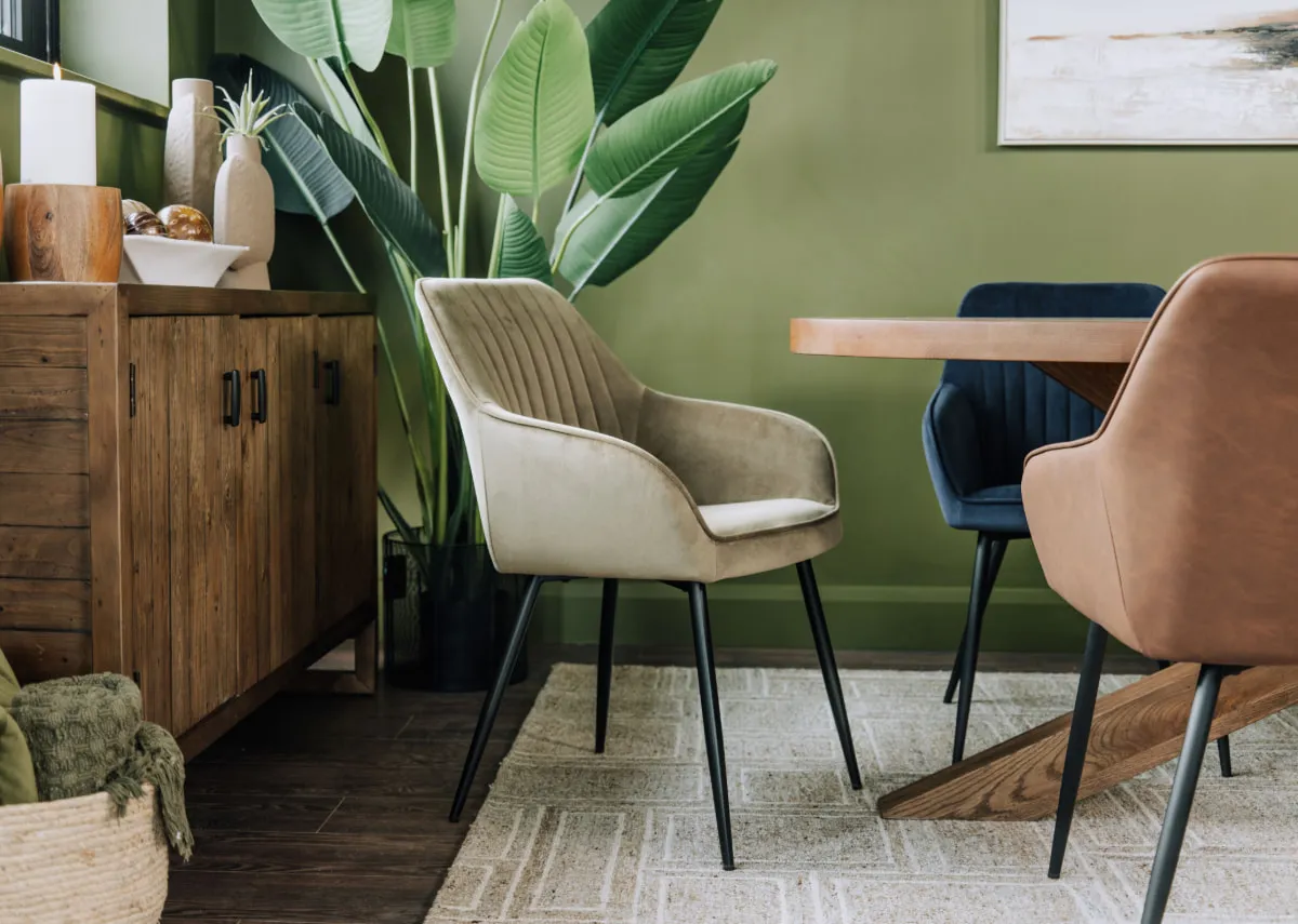 Green Fabric Dining Chair - Nolan