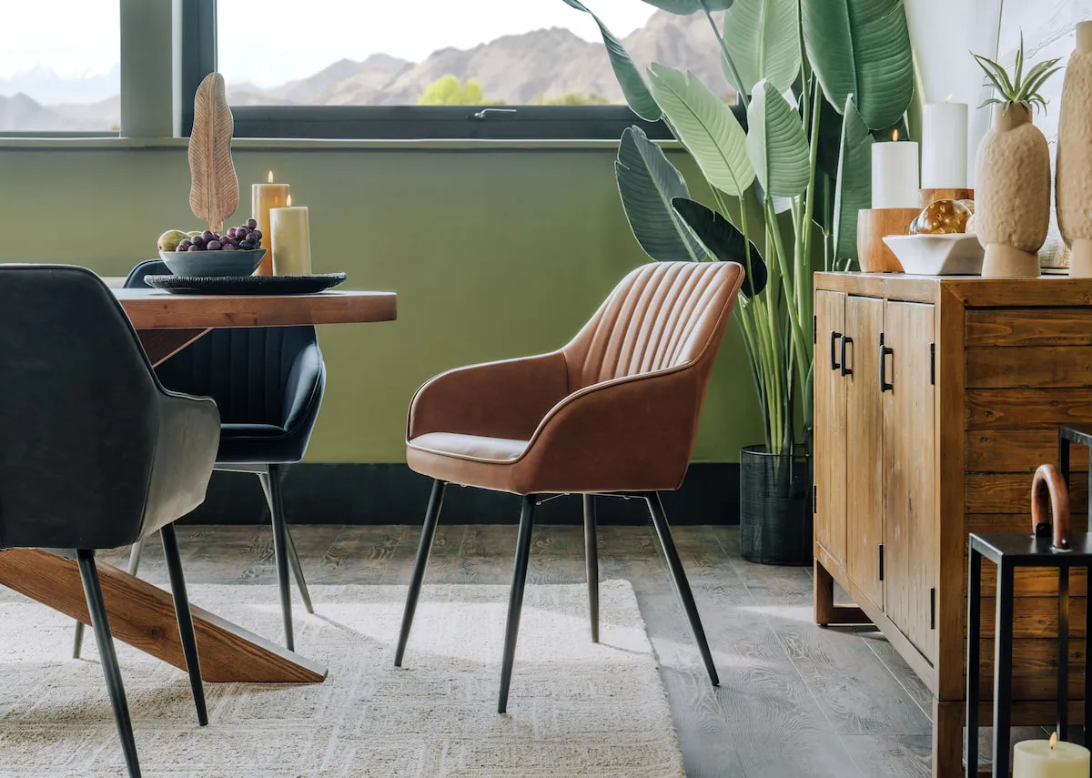 Tan Faux Leather Dining Chair - Nolan