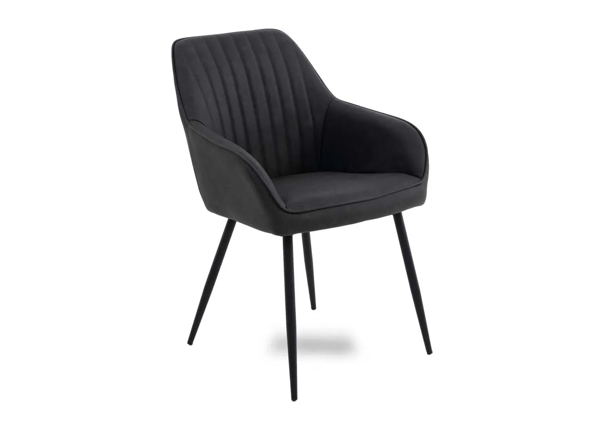 Vintage Grey Faux Leather Dining Chair - Nolan