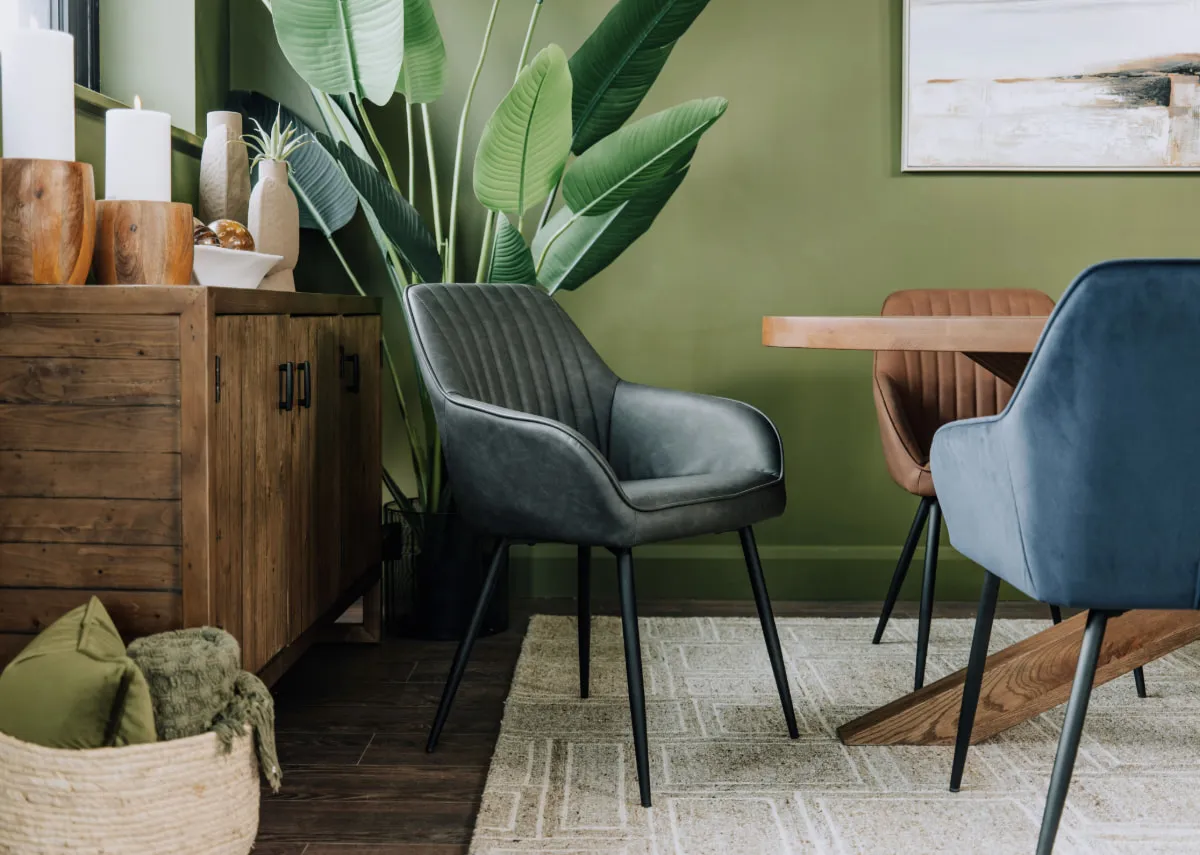 Vintage Grey Faux Leather Dining Chair - Nolan