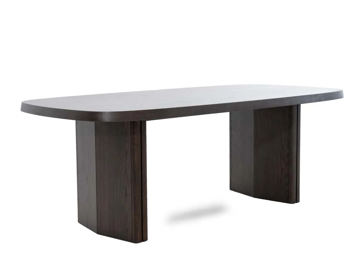 210cm Dark Brown Dining Table - Rimini