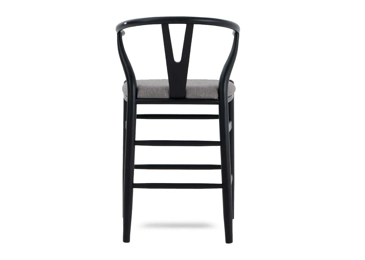 A dimension image of the Wishbone Bar Stool with 54cm x 53cm x 90cm