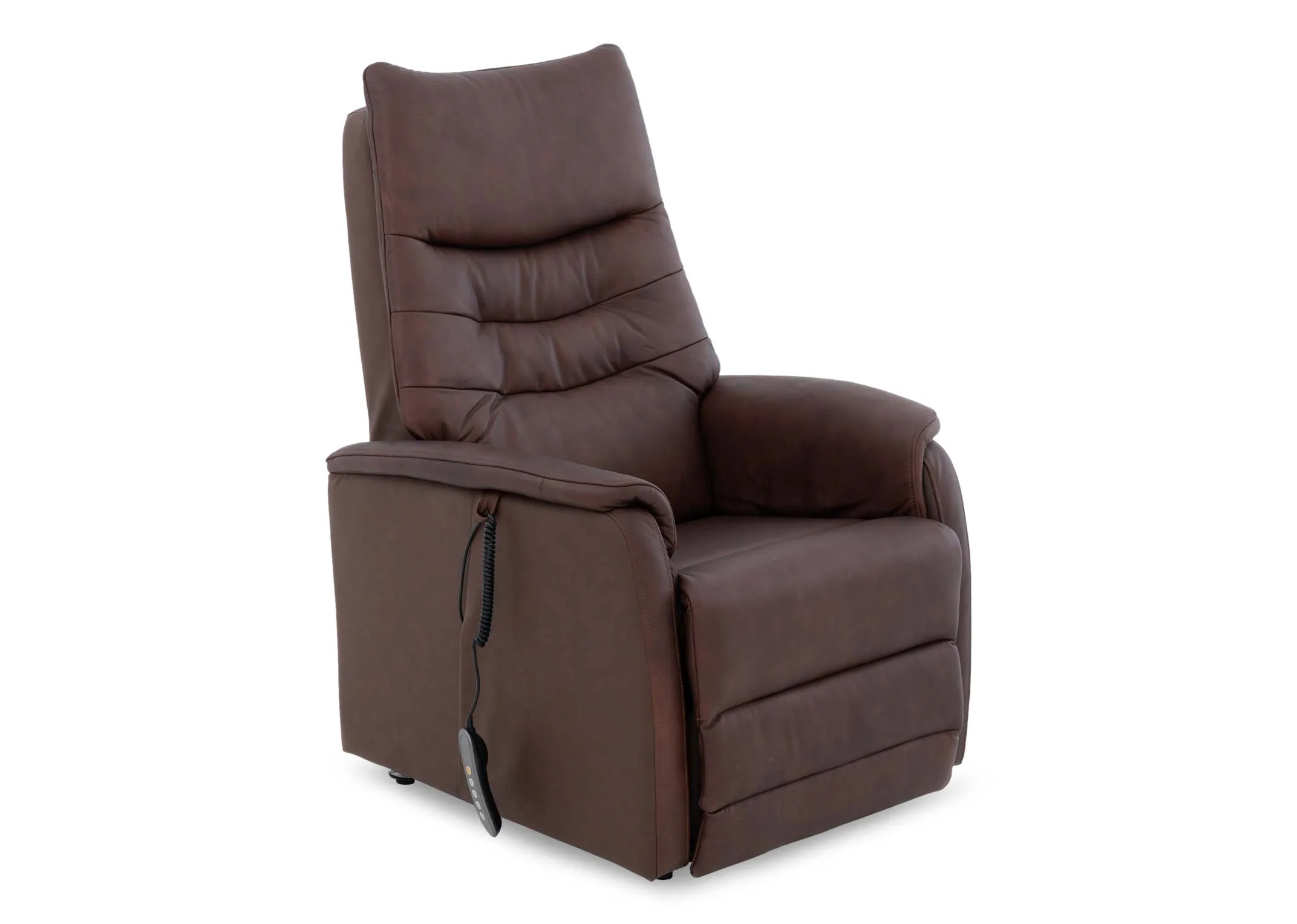 Brown Leather Tilt & Rise Recliner - Wyatt