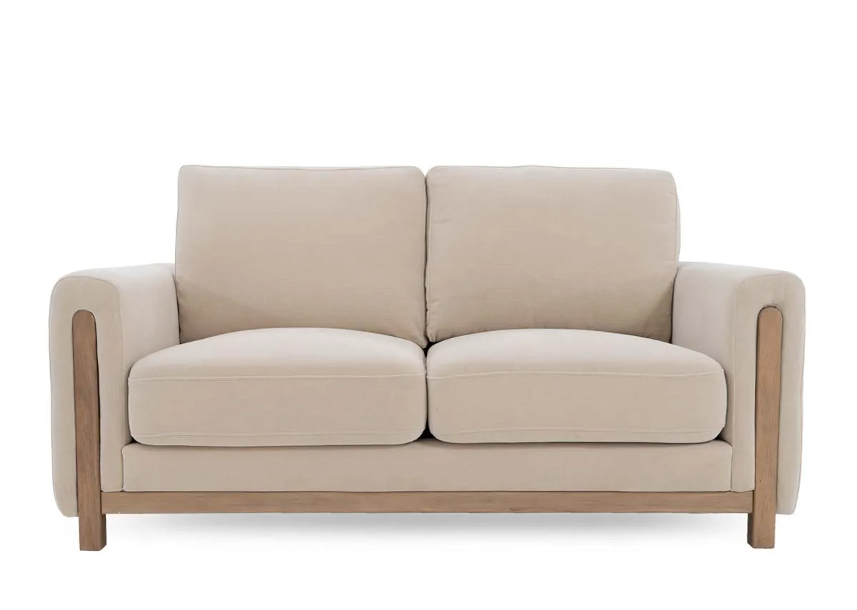 A dimension image of the Miller 2 seater sofa with 166cm x 98cm x 87cm