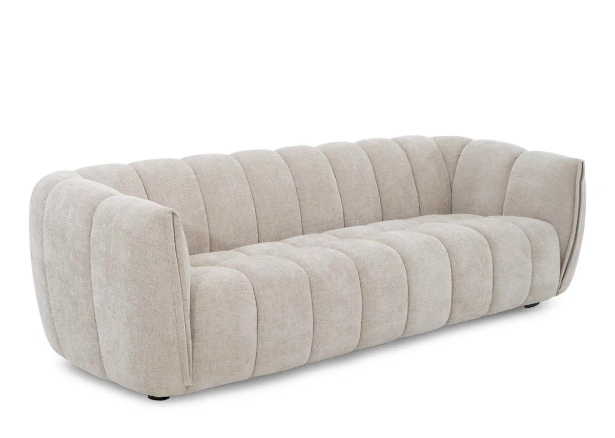 4 Seater Ivory Fabric Sofa - Matera