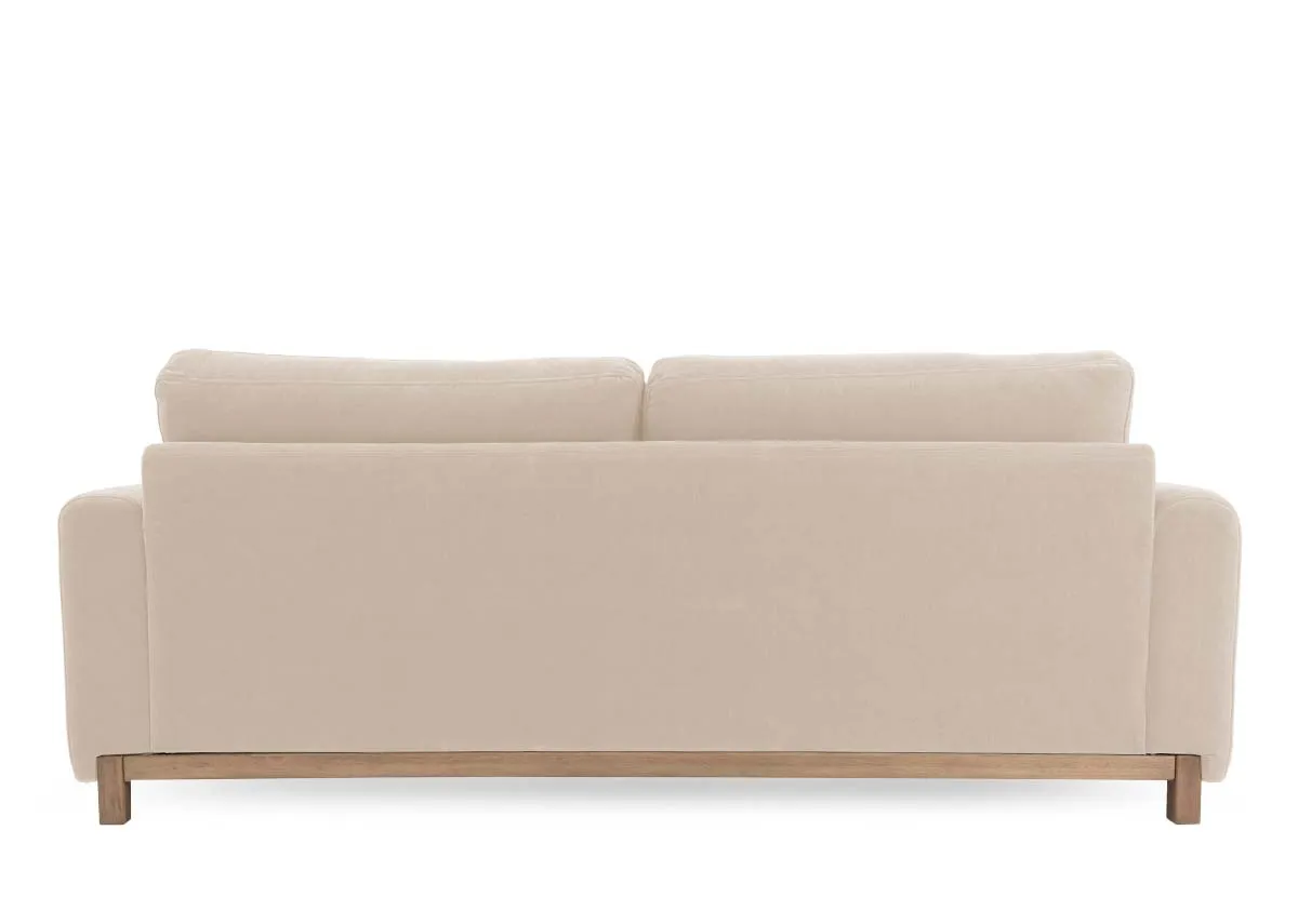 A dimension image of the Miller 3 Saeter sofa with 215cm x 98cm x 87cm