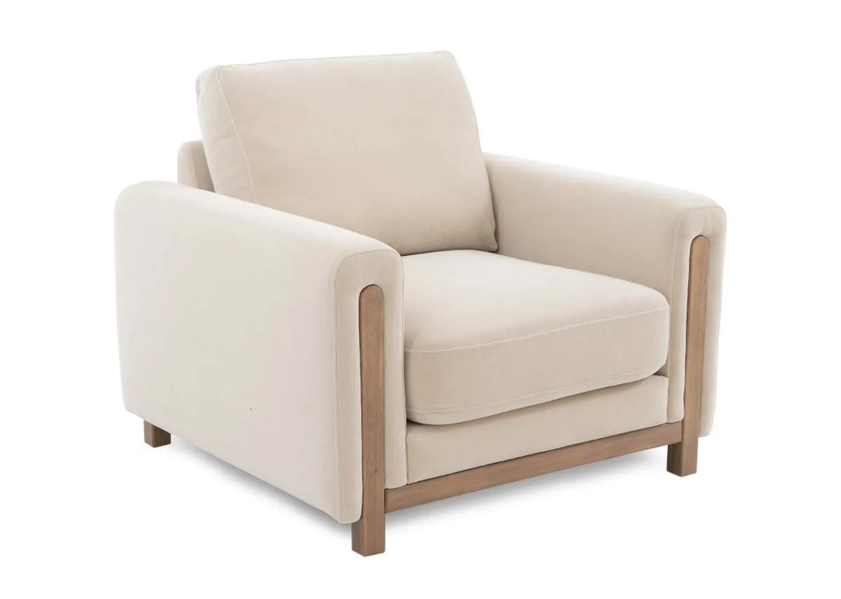 Cream Fabric Armchair - Miller
