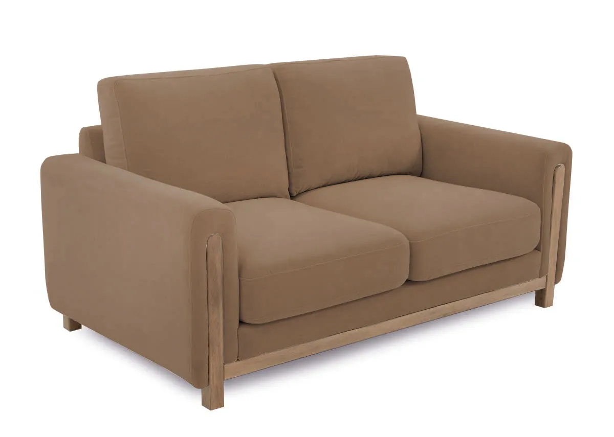 2 Seater Mink Fabric Sofa - Miller