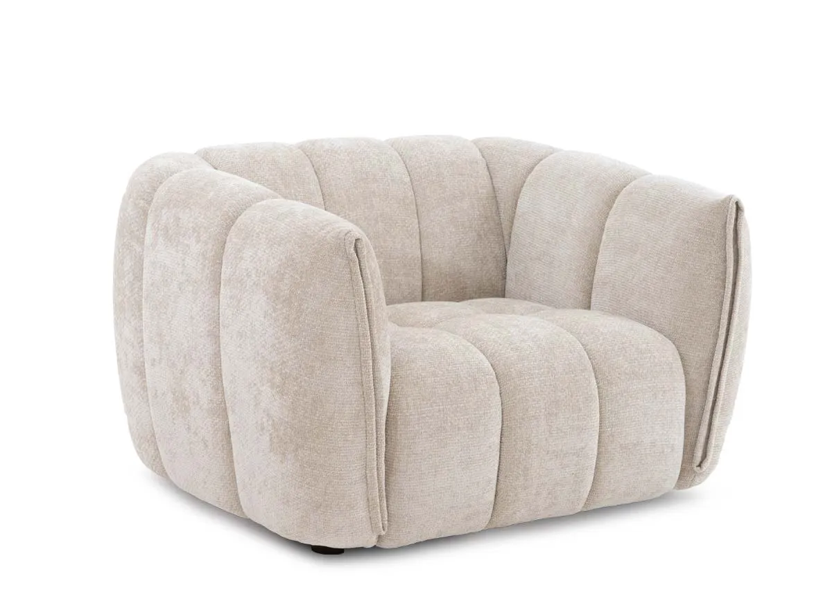 Ivory Fabric Armchair - Matera