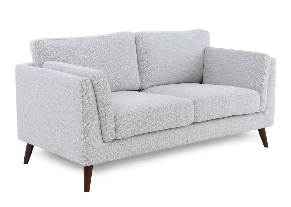 2 Seater Light Grey Fabric Sofa - Bailey