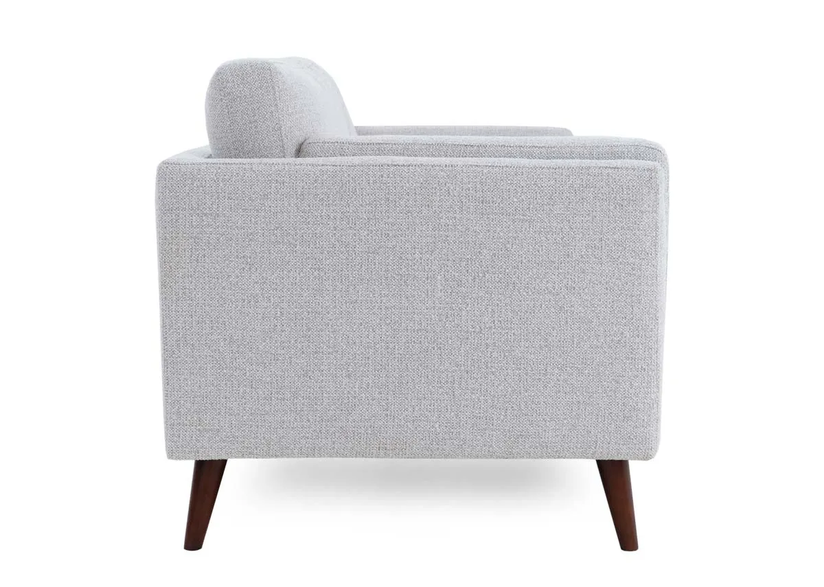 A light grey 2 seater sofa with 170cm x 89cm x 84cm