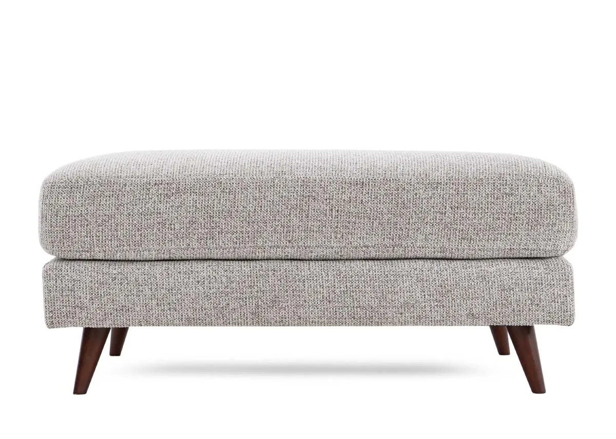 A rectangular footstool from EZ Livings Bailey range.Front view of padded seat cushion