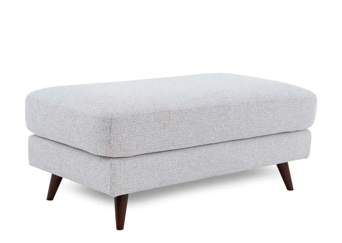 Light Grey Accent Fabric Footstool - Bailey
