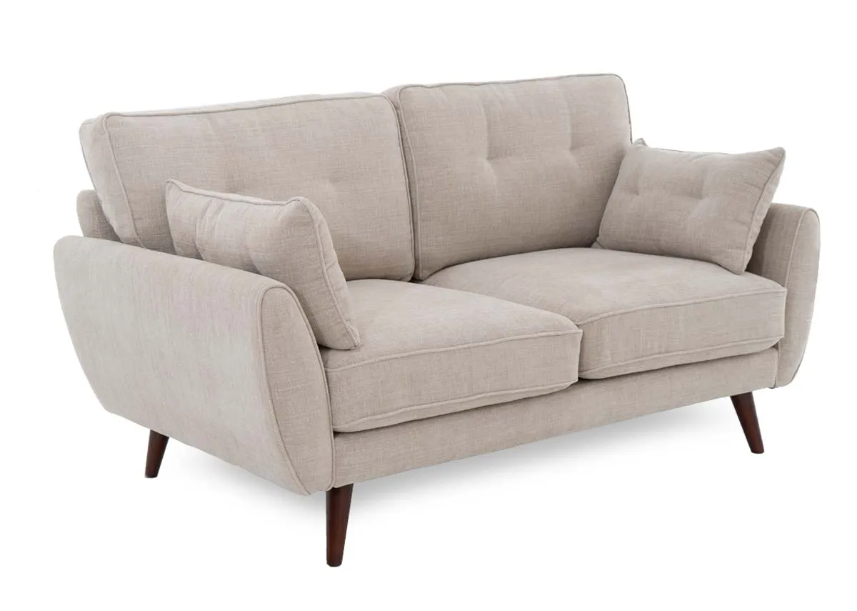 3 Seater Natural Cream Fabric Sofa - Caoimhe