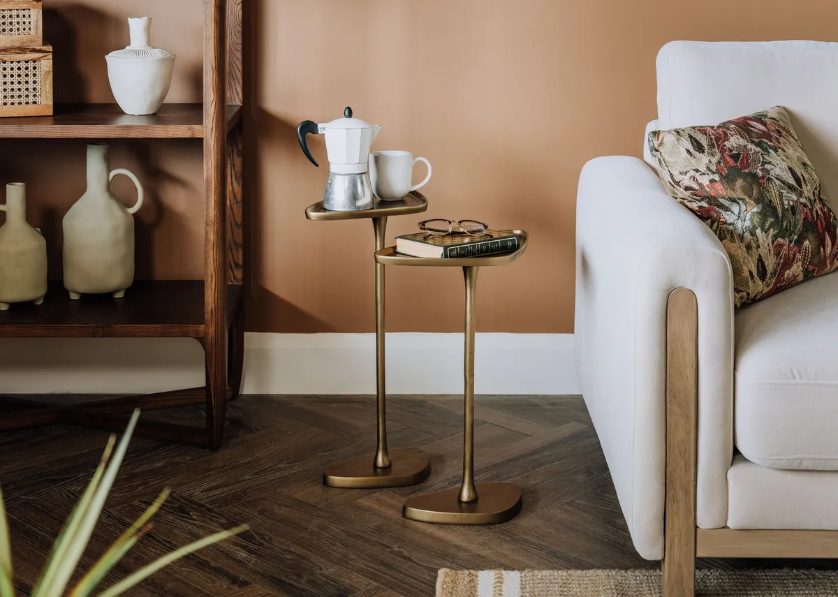 Set of 2 Brass Nest Of Tables - Daman