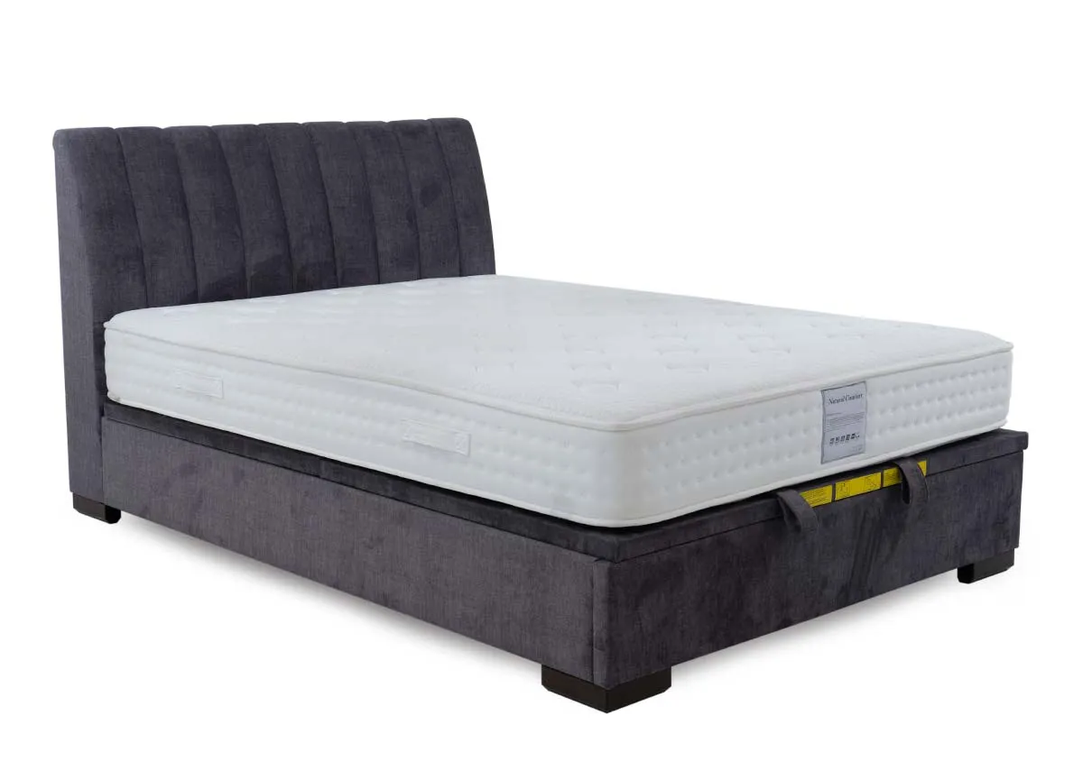 Super King (6ft) Grey Fabric Ottoman Bed - Lancelot
