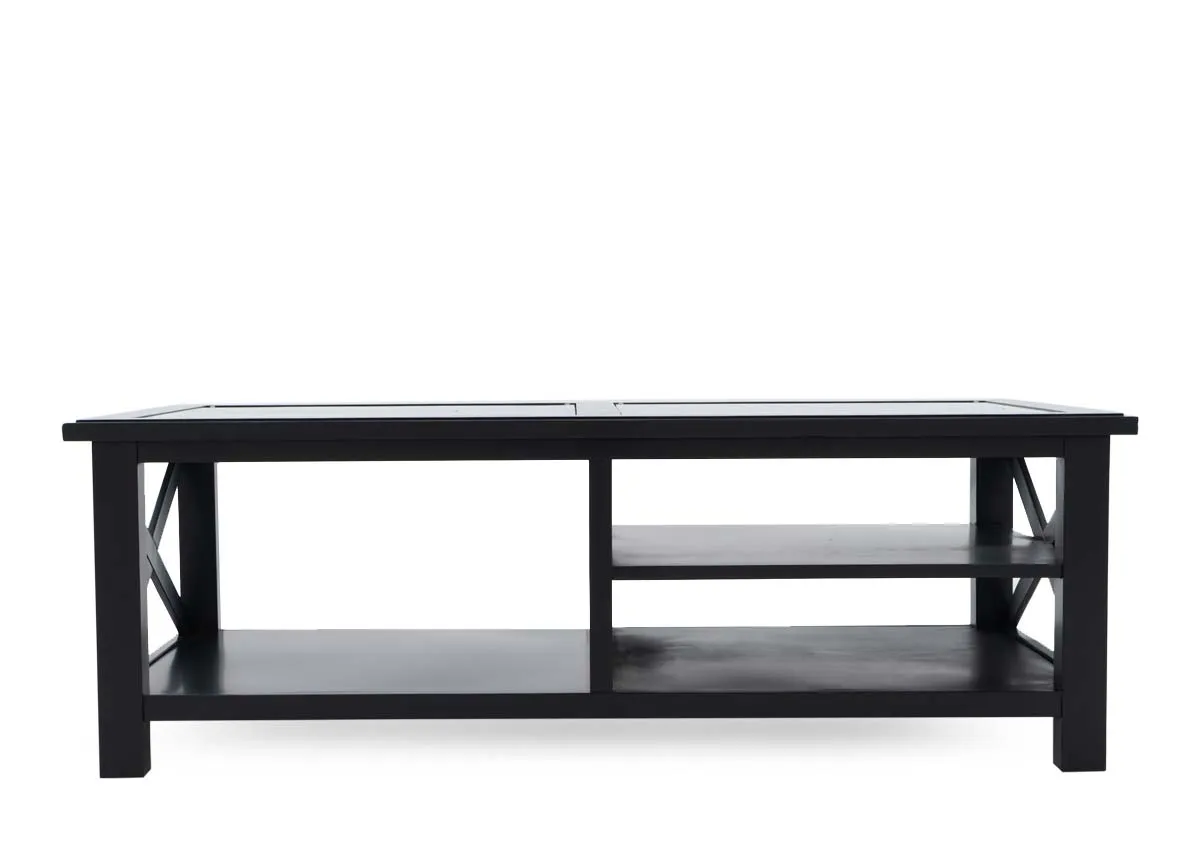 A dimension image of the Hampton coffee table with 140cm x 80cm x 48cm