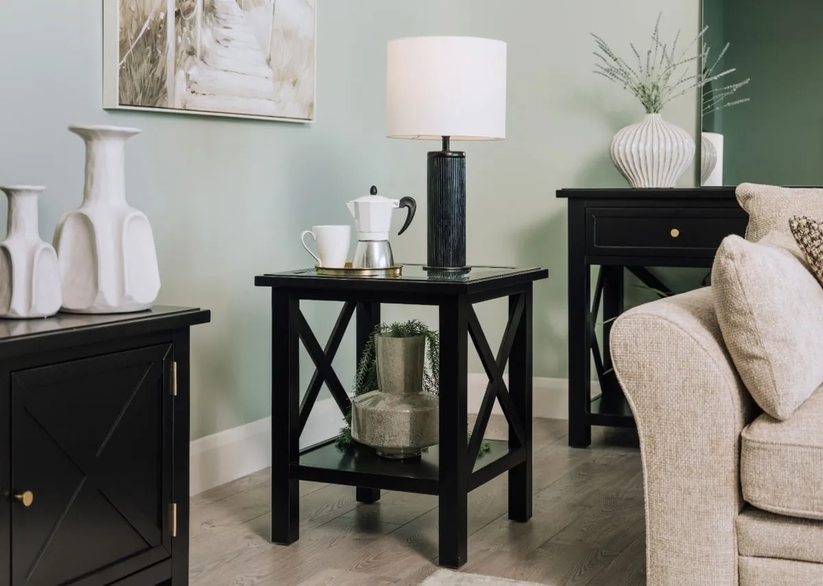 Black Lamp Table - Hampton