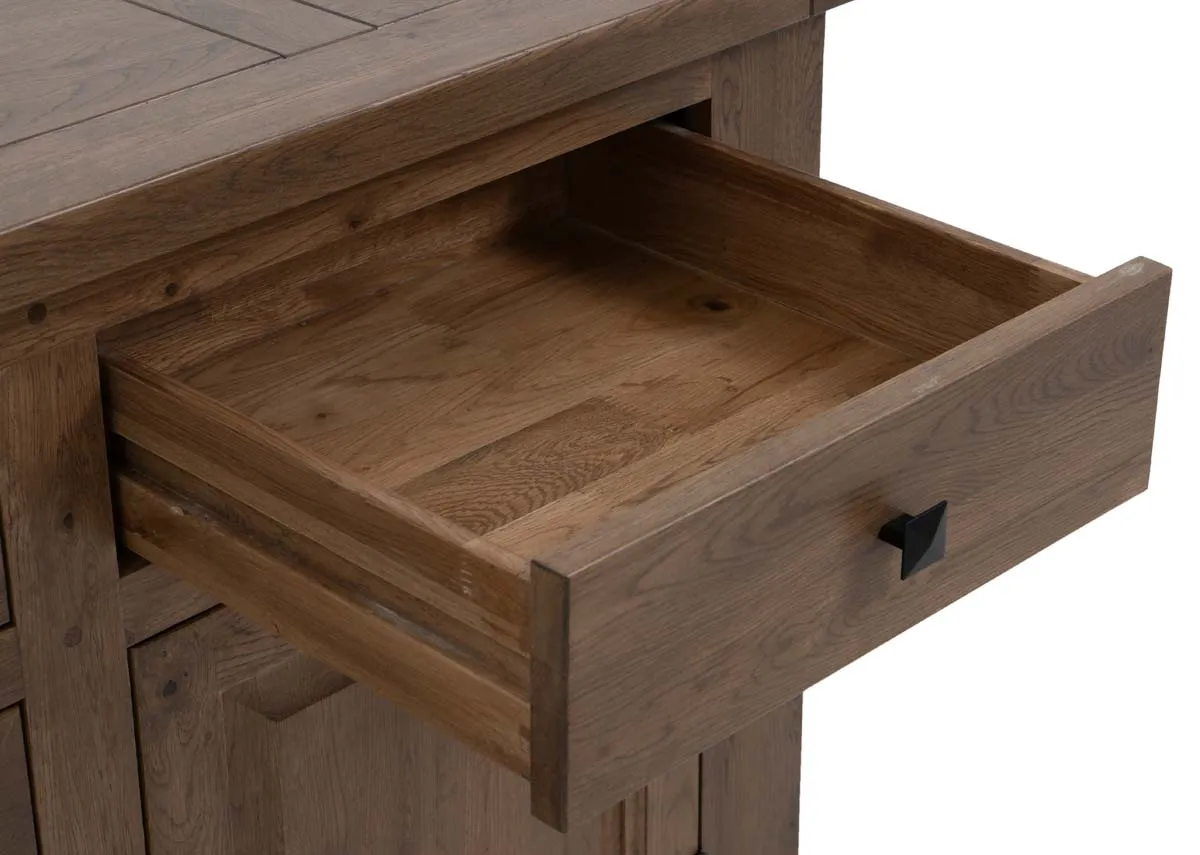 A 2 door and 6 drawer sideboard from EZ Livings Naxos range. Closeup of the slim drawers