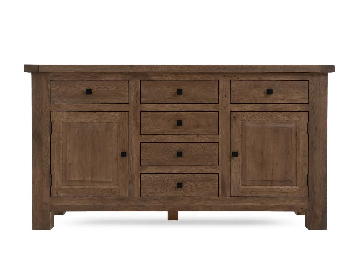 A 2 door and 6 drawer sideboard from EZ Livings Naxos range. Front view