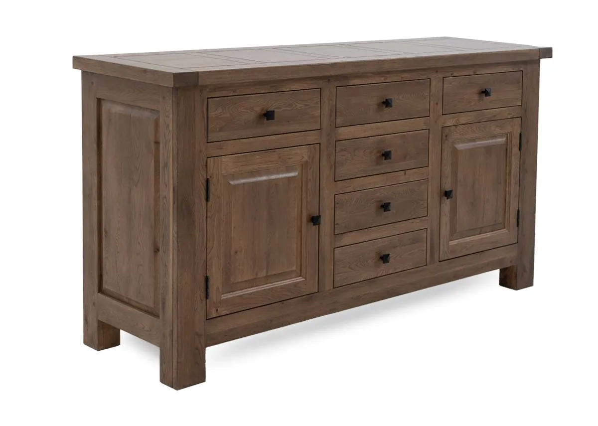2 Door 6 Drawer Oak Sideboard - Naxos
