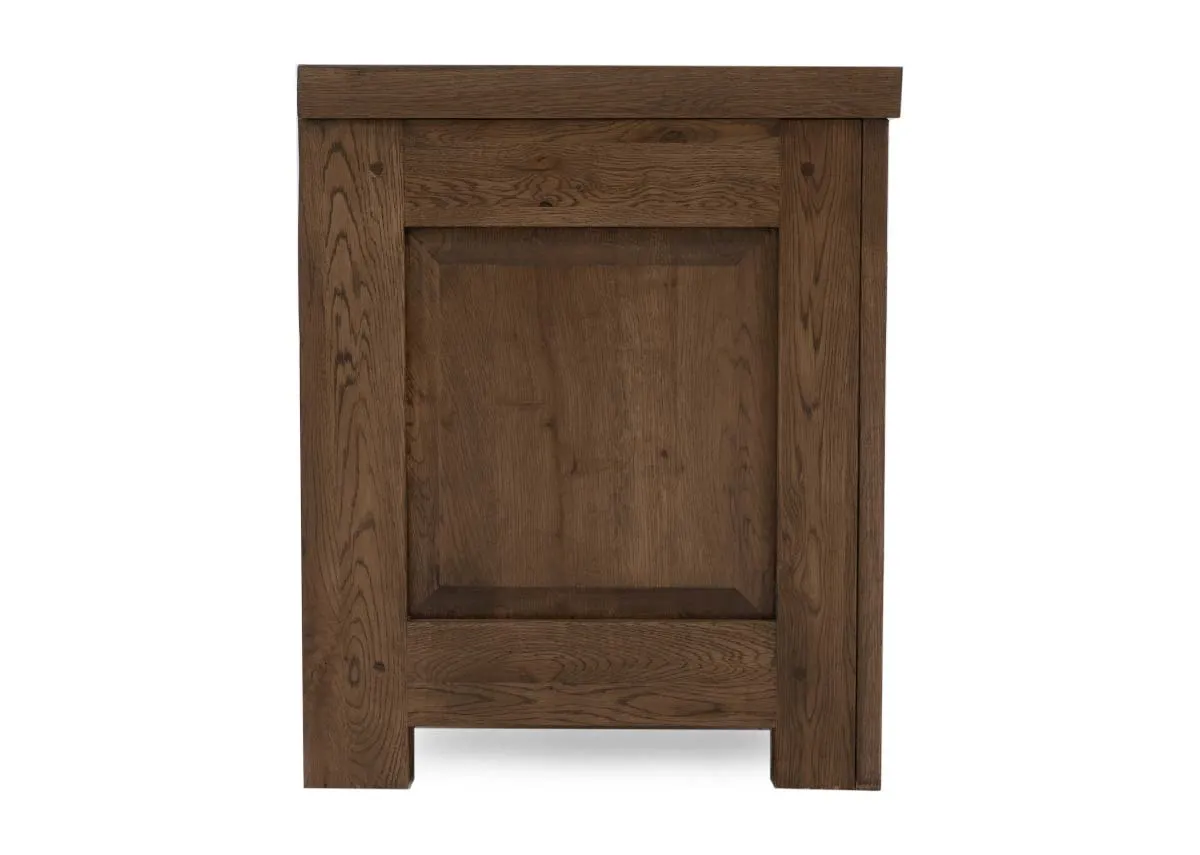 An oak 2 door tv stand from EZ Livings Naxos range.Side view