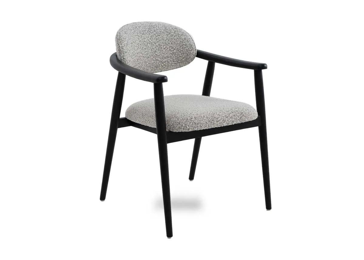 Light Grey Fabric Dining Chair - Rego