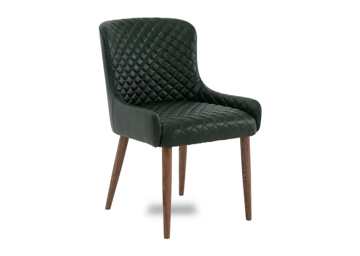 Green Faux Leather Dining Chair - Oslo