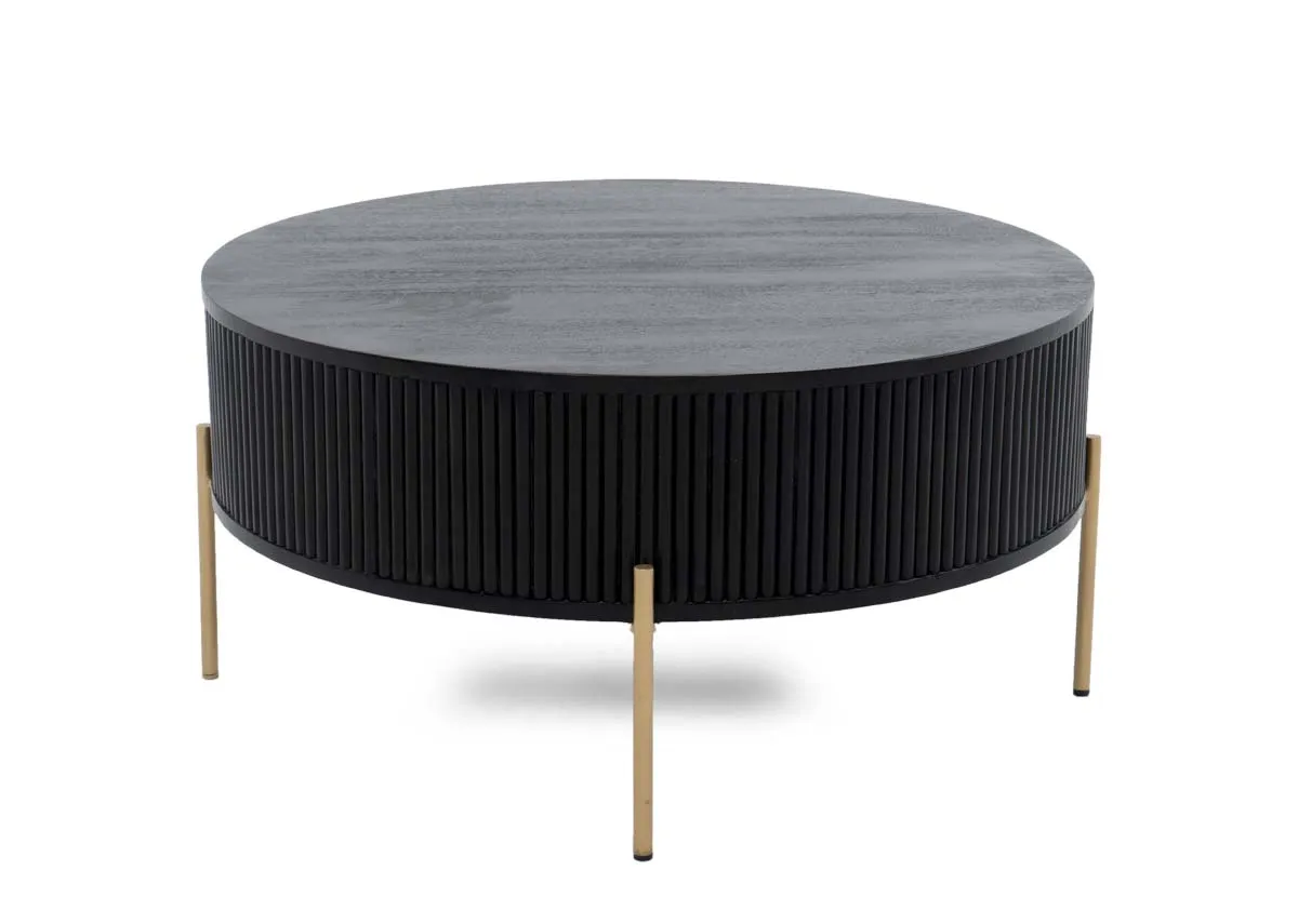 Round Black Mango Coffee Table - Rego