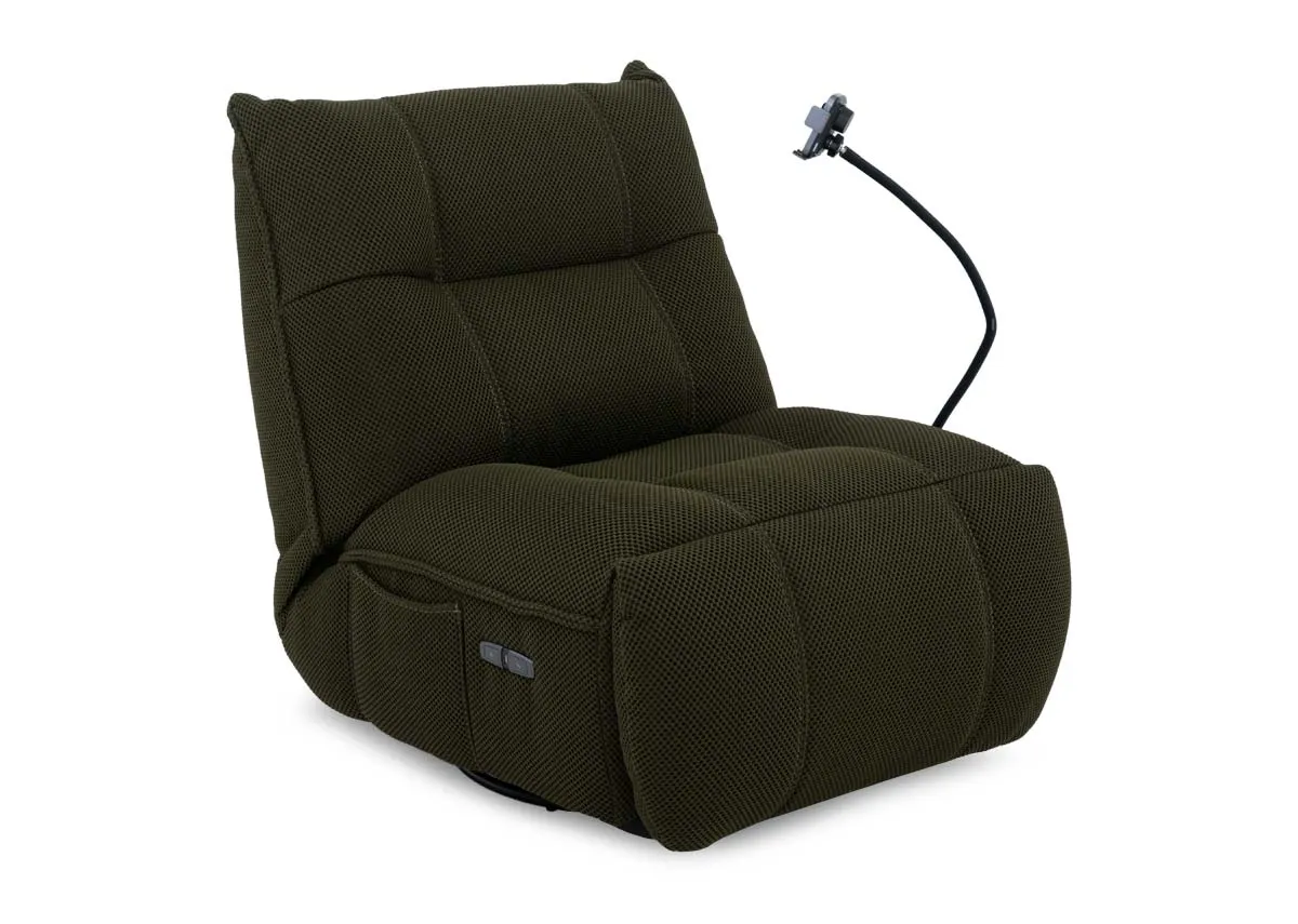 Green Fabric Power Gliding Swivel Gaming Chair  - Java